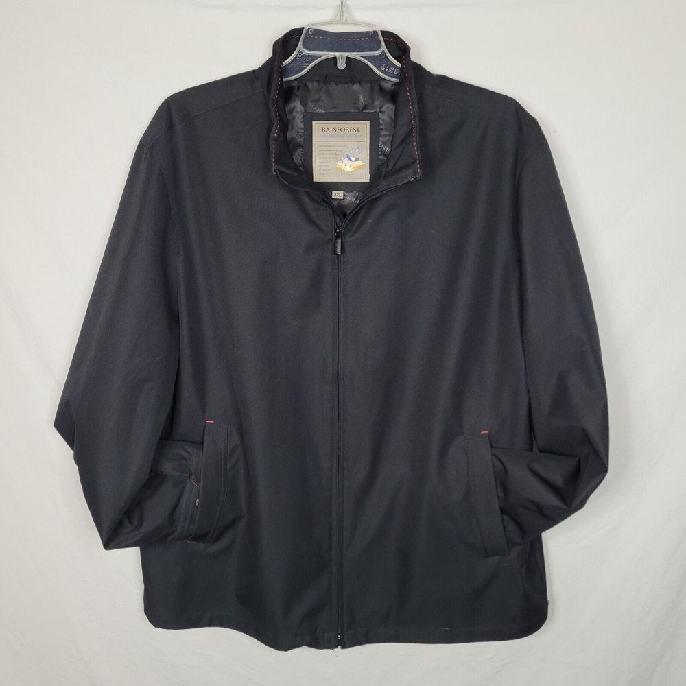 Rainforest Jacket Mens 2XL Black Windproof Rainproof Membrane System XXL